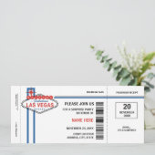 Las Vegas Boarding Pass Invitations Kaart (Staand voorkant)