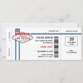Las Vegas Boarding Pass Invitations Kaart (Voorkant)