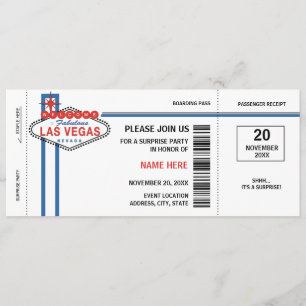 Las Vegas Boarding Pass Invitations Kaart