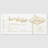 Las Vegas Boarding Pass Magnetic Save the Date (Voorkant)