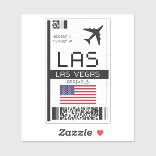 Las Vegas Boarding Pass - Reizen naar Nevada Sticker (Vel)