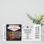 Las Vegas boarding pass vrijgezellenfeest Kaart (Staand voorkant)