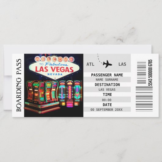 Las Vegas boarding pass vrijgezellenfeest Kaart (Voorkant)