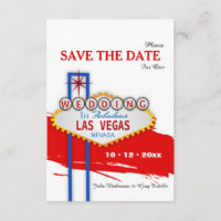 Las Vegas Bord Save the Date Aankondiging