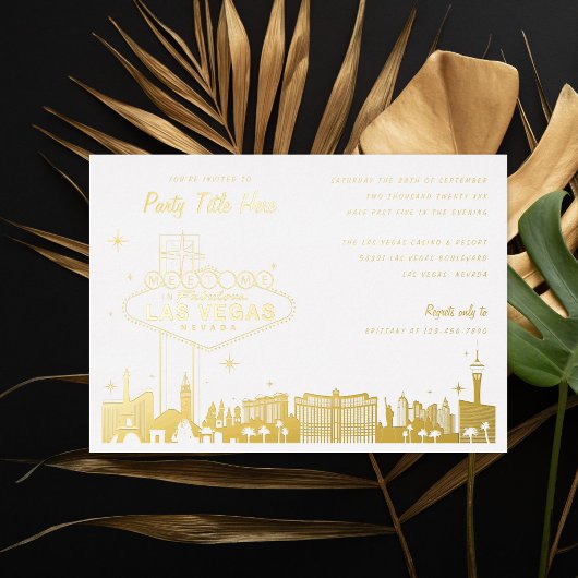 Las Vegas Bord Speciale Gebeurtenis Folie Uitnodiging