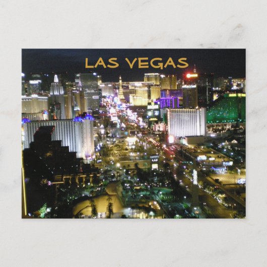 Las Vegas Boulevard bij nacht Briefkaart (Voorkant)