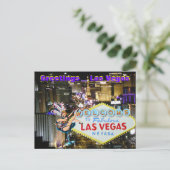 Las Vegas Boulevard en Showgirl art Briefkaart (Staand voorkant)
