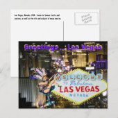 Las Vegas Boulevard en Showgirl art Briefkaart (Voorkant / Achterkant)