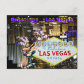 Las Vegas Boulevard en Showgirl art Briefkaart (Voorkant)