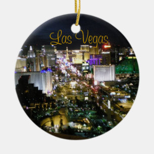 Las Vegas Boulevard Night Uitzicht Keramisch Ornament