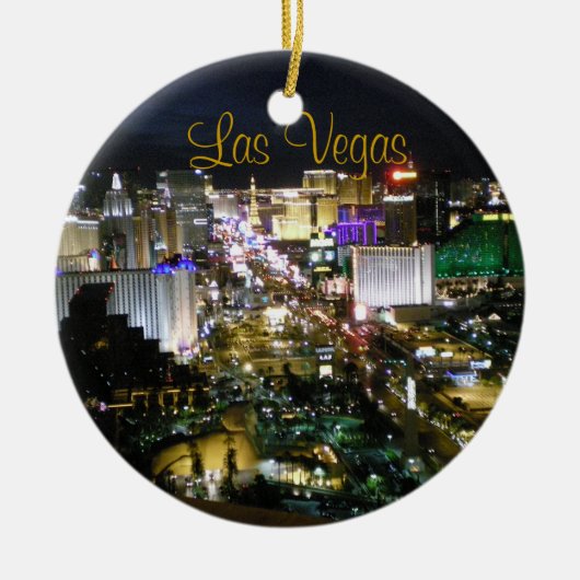 Las Vegas Boulevard Night Uitzicht Keramisch Ornament (Voorkant)