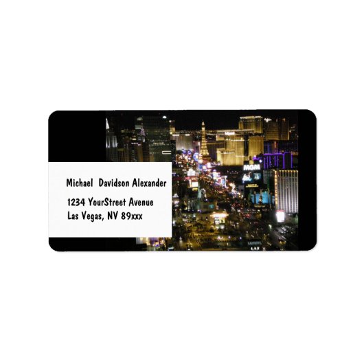 Las Vegas Boulevard Strip Foto Etiket (Voorkant)