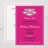 Las Vegas Bridal Shower Invitation - Hot Pink Kaart (Voorkant / Achterkant)