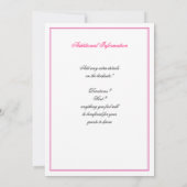 Las Vegas Bridal Shower Invitation - Hot Pink Kaart (Achterkant)
