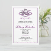 Las Vegas Bridal Shower Invitation - Paars Kaart (Staand voorkant)