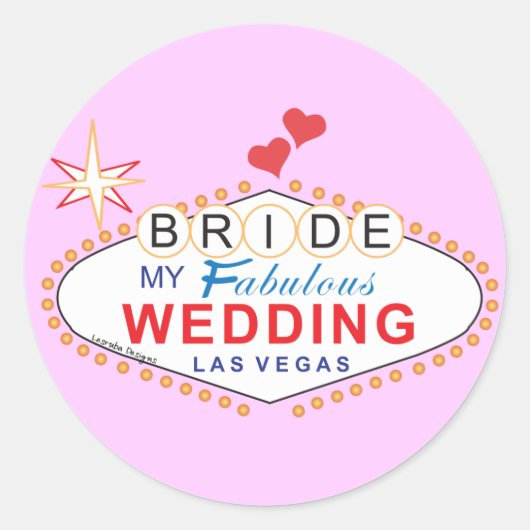 Las Vegas Bride Ronde Sticker (Voorkant)