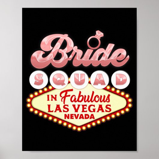 Las Vegas Bride Squad in Las Vegas Grappig Bruidsm Poster (Voorkant)