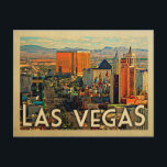Las Vegas Briefkaart Vintage Travel Briefkaart<br><div class="desc">De skyline van Las Vegas is te vinden in dit coole Vintage Travel briefkaart.</div>