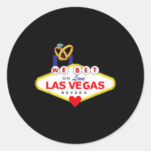 Las Vegas Bruid Bruidegom Matching Douche Huis Ronde Sticker