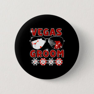 Las Vegas Bruidegom Trouwen T-shirt Bachelor Party Ronde Button 5,7 Cm