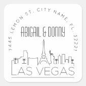 Las Vegas bruiloft | Afdichting van vooraf geadres Vierkante Sticker (Voorkant)