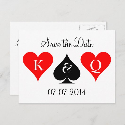 Las Vegas bruiloft bewaar de datum briefkaarten (Voorkant / Achterkant)