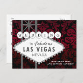 LAS VEGAS BRUILOFT Damask Save the Date Briefkaart (Voorkant / Achterkant)