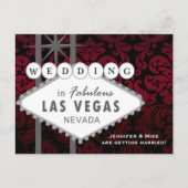 LAS VEGAS BRUILOFT Damask Save the Date Briefkaart (Voorkant)
