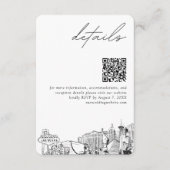 Las Vegas bruiloft details QR code klein Informatiekaartje (Voorkant)