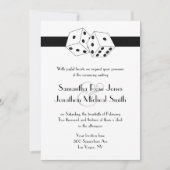 Las Vegas Bruiloft Dice Thema Wit en Zwart Kaart (Voorkant)