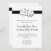 Las Vegas Bruiloft Dice Thema Wit en Zwart Kaart (Voorkant / Achterkant)