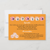 Las Vegas Bruiloft Funky Dice Details Informatie Kaart (Voorkant)