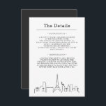 Las Vegas bruiloft | Gegevens van bezoeker Informatiekaartje<br><div class="desc">Een minimale gast details met een skyline van de beroemde stad Las Vegas.</div>