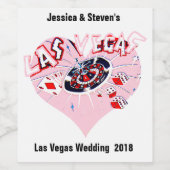 Las Vegas Bruiloft gepersonaliseerd romantisch har Wijn Etiket (Enkel label)
