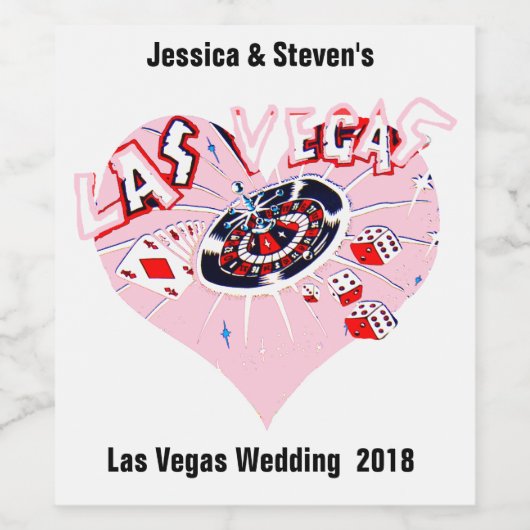 Las Vegas Bruiloft gepersonaliseerd romantisch har Wijn Etiket (Enkel label)