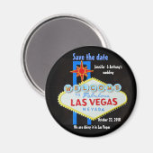 Las Vegas Bruiloft gepersonaliseerd Save the Date Magneet (Voorkant / Achterkant)