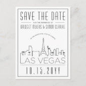 Las Vegas bruiloft | Gestileerde skyline De datum Briefkaart (Voorkant)
