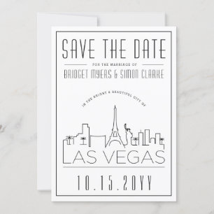 Las Vegas bruiloft   Gestileerde skyline De datum  Kaart