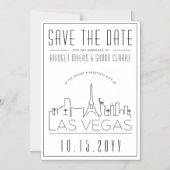 Las Vegas bruiloft | Gestileerde skyline De datum  Magnetische Uitnodiging (Voorkant)