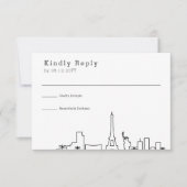 Las Vegas bruiloft | Gestileerde Skyline RSVP Kaartje (Voorkant)