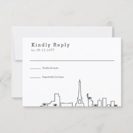 Las Vegas bruiloft | Gestileerde Skyline RSVP Kaartje