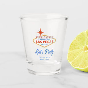 Las Vegas bruiloft gunst Laten we feesten Shot Glas