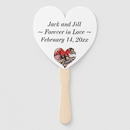 Las Vegas bruiloft hart vormige aandenken Handwaaier (Achterkant)