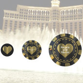 Las Vegas Bruiloft Jubileum Hart Casino Chip Confetti
