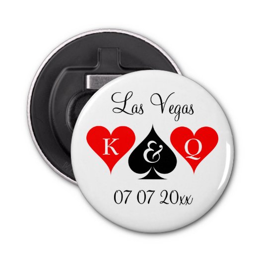 Las Vegas bruiloft magnetisch bier flesopener Button Flesopener (Voorkant)