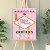 Las Vegas Bruiloft Mod Retro Welkomstbord Poster