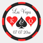 Las Vegas bruiloft poker chip stickers en zegels (Voorkant)