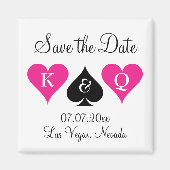 Las vegas bruiloft redt date magnet met hart (Voorkant)