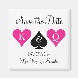 Las vegas bruiloft redt date magnet met hart