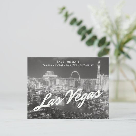 Las Vegas Bruiloft Save the Date Briefkaart (Staand voorkant)